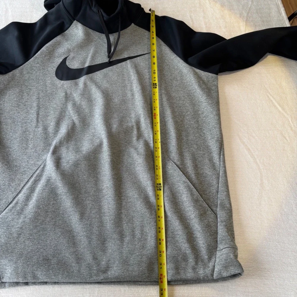 Nike Dri-FIT Mens XLT‎ Grey Black Colorblock Swoosh Training Hoodie 931991-063